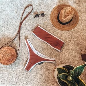 SOLD: Red tube bikini with cheeky bottoms